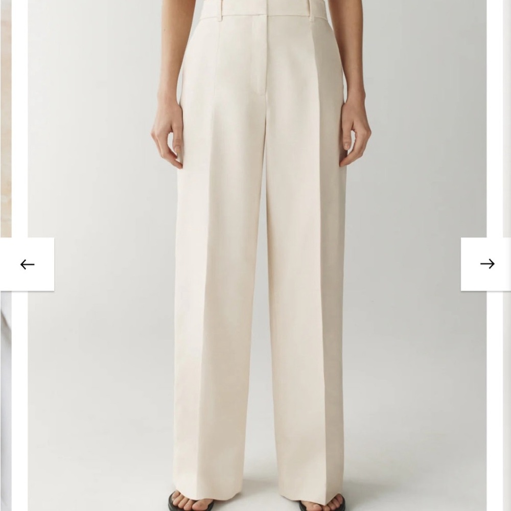 Evan Picone Tailored Wide-Leg Trousers in Cream